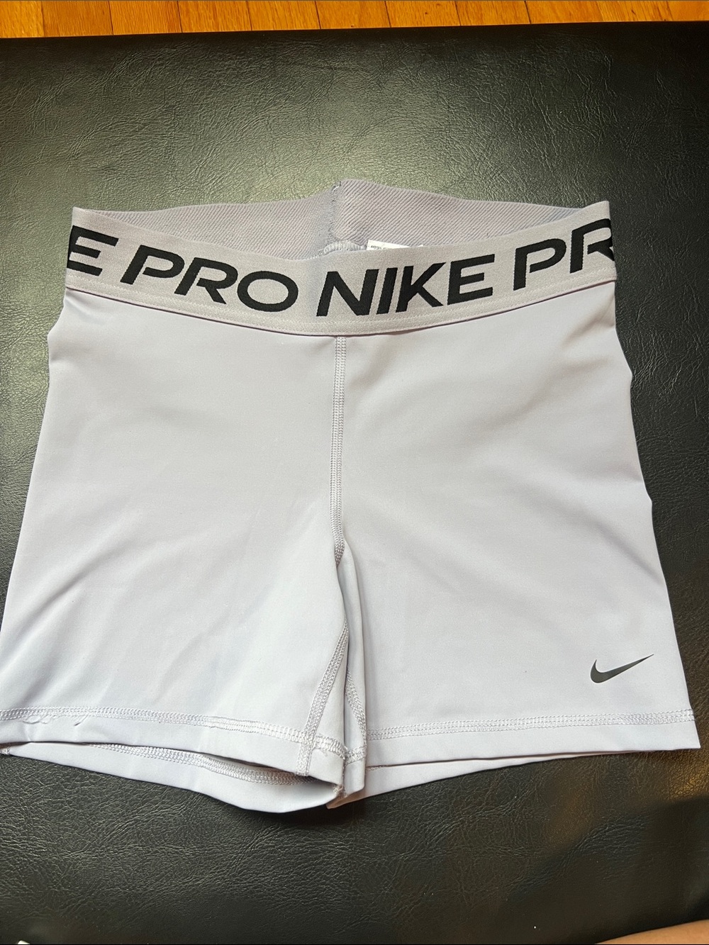 Nike Light Purple Pro Logo Waistband Athletic Shorts